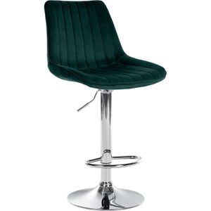 CLP Barhocker Toni Samt  Höhenverstellbarer Thekenhocker mit Rückenlehne  Barstuhl mit Metallgestell