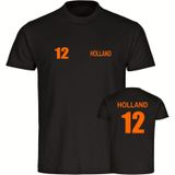 multifanshop Herren T-Shirt - Holland - Trikot Nummer 12 - Druck orange - Männer