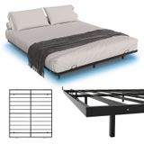 Juskys Metallbett Palamos 180x200 cm mit Lattenrost & LED Beleuchtung - Schwebebett, Bett - Schwarz