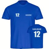 multifanshop Kinder T-Shirt - Karlsruhe - Trikot Nummer 12 - Druck weiß - Kind