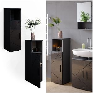 Vicco Midischrank Badschrank Badezimmerschrank Irma 3 Fächer 1 Tür Anthrazit