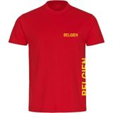 multifanshop Herren T-Shirt - Belgien - Brust & Seite - Druck gelb - Männer