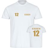 multifanshop Kinder T-Shirt - Essen - Trikot Nummer 12 gold - Druck gold metallic - Kind