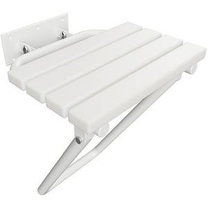 Brillantbad BELP Duschklappsitz Edelstahl Kunststoff Weiß 440x460x450 mm, 200 kg Traglast für Bad & WC >> zum Bohren