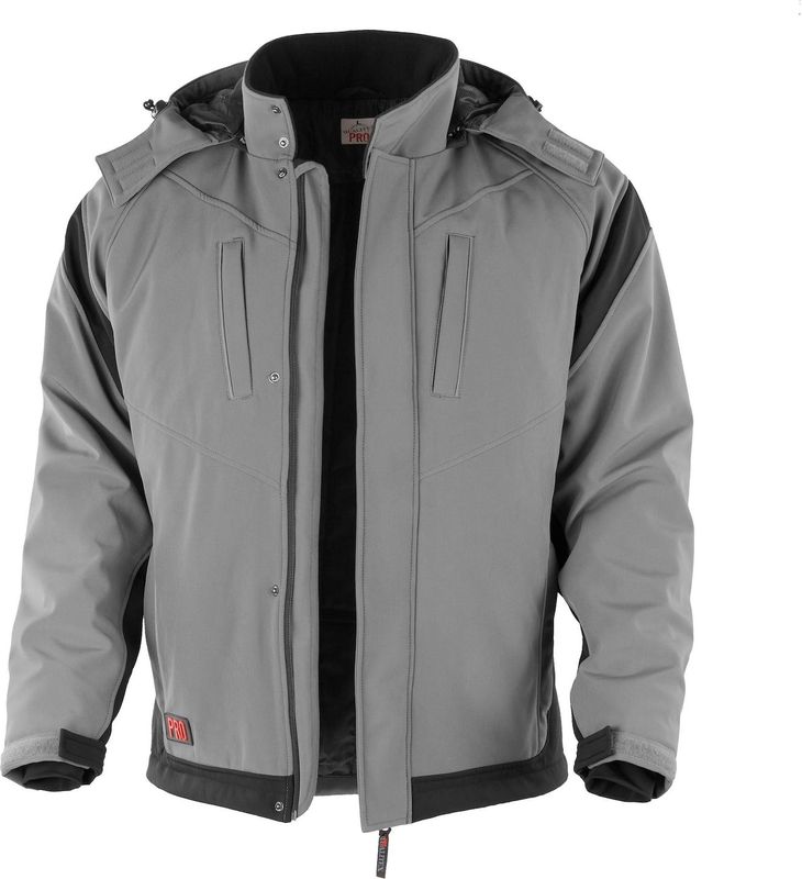 QUALITEX HIGH QUALITY WORKWEAR Softshelljacke PRO Winter grau/schwarz Damen: 56 Herren: 3XL
