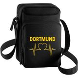 multifanshop Umhängetasche - Dortmund - Herzschlag - Druck gelb - Tasche