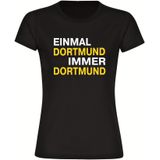 multifanshop Damen T-Shirt - Dortmund - Einmal Immer - Druck gelb - Frauen