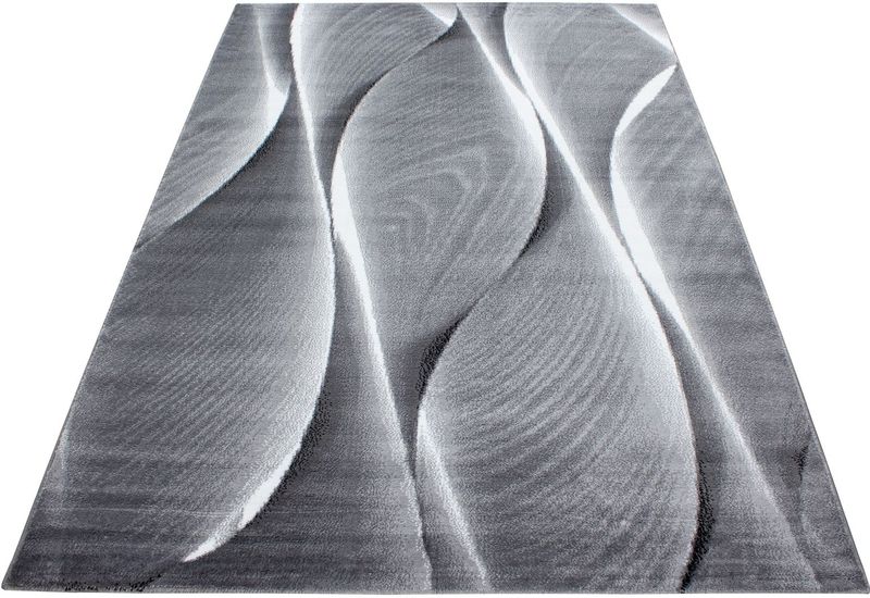 Wunderschöne Teppich modern Designer Wohnzimmer Wellen muster Schwarz