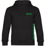 multifanshop Kapuzen Sweatshirt - Hannover - Brust & Seite - Druck grün - Hoodie