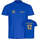 multifanshop Herren T-Shirt - Braunschweig - Trikot Nummer 12 gold - Druck gold metallic - Männer