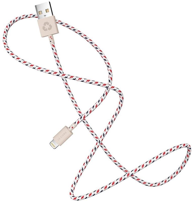 LE CORD Lightning Kabel 2m aus Fischnetz spiral