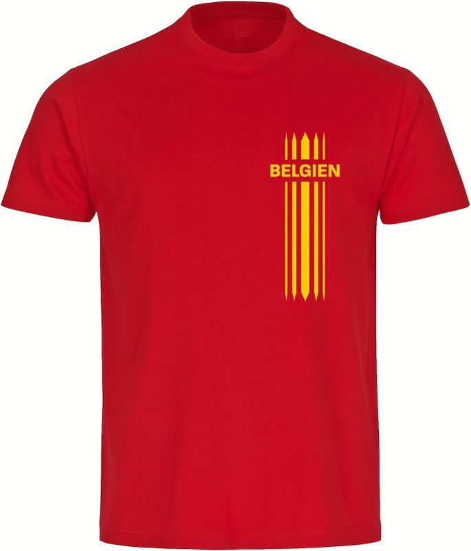 multifanshop Kinder T-Shirt - Belgien - Streifen - Druck gelb - Kind