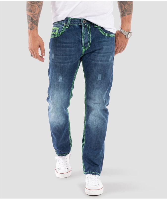 Rock Creek Jeans Comfort Fit dicke Nähte Loose Fit