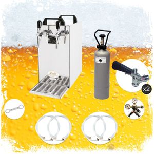 Komplett Set - Zapfanlage, Bierzapfanlage - Kontakt 40 2-leitig Trockenkühler, Durchlaufkühler 50 Liter/h, Green Line, Zapfkopf:Flach,Zapfkopf 2:NC Adapter