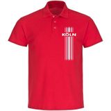 multifanshop Poloshirt - Köln - Streifen - Druck weiß - Polo
