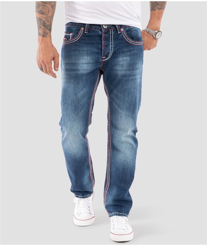 Rock Creek Jeans Comfort Fit dicke Nähte Loose Fit