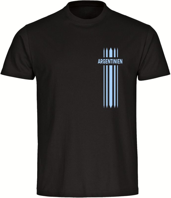 multifanshop Kinder T-Shirt - Argentinien - Streifen - Druck hellblau - Kind