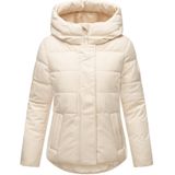 MARIKOO Damen Winter Jacke gesteppt Teddyfell gefüttert Steppjacke mit Kapuze & Recyceltes Obermaterial Elira