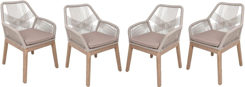 4er Set Gartenstuhl Pomona Armlehnstuhl Stuhl Relax Sessel Gartenmöbel braun