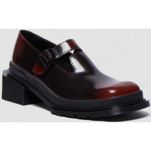 Dr. Martens - Maybole - Leren Mary Jane Schoenen - Rood - Vierkante Neus