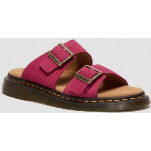 Dr. Martens Josef Nubuckleren Slide Sandalenen in Roze, Grootte: 36