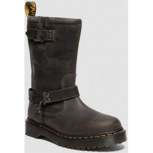 Dr. Martens Anistone Hi Hoge Leren Biker Laarzen in Grijs, Grootte: 45