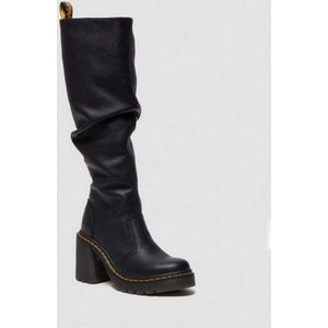 Dr. Martens Kasey Virginia Leren Kniehoge Laarzen Met Hak in Zwart, Grootte: 36