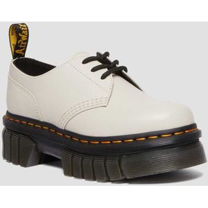 Dr. Martens Audrick Nappa Lux Leren Platform Schoenen in Grijs/Room, Grootte: 38