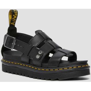 Dr. Martens Leer Terry Sandalenen Brando in Zwart, Grootte: 37