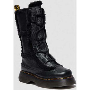 Dr. Martens Buzz Veterlaarzen Van Getrommeld Nappaleer Gevoerd Met Imitatiebont in Zwart, Grootte: 36