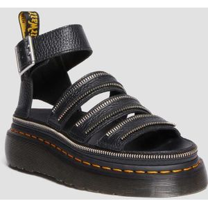 Dr. Martens Clarissa II Quad Hardware Gemalen Nappa Leren Platform Sandalenen in Zwart, Grootte: 36