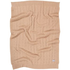 HOPE Merino Babydeken – Zachte Kabel Gebreide Deken 75x95 cm - Light Brown