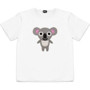 Zacht Ademend T-shirt – Koala -Katoenjersey Regular-Fit - White / 146/152