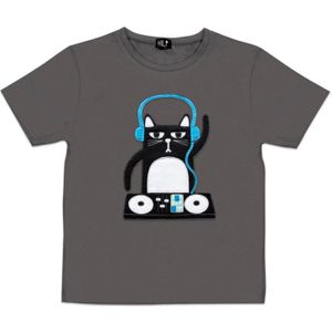 Zacht Ademend DJ Cat T-shirt van Katoenjersey – Regular-Fit - Green / 122/128