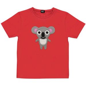 Zacht Ademend T-shirt – Koala -Katoenjersey Regular-Fit - Red / 98/104