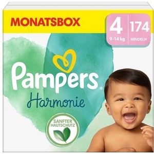 Pampers Harmonie maat 4, 9-14 kg, maandbox (1x174 luiers)