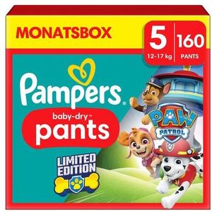 Pampers Baby-Dry Pants Paw Patrol, maat 5 Junior 12-17kg, maandbox (1 x 160 luiers)