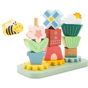New Classic Toys - Houten Stapeltoren - Stapelspel - Stapeltuin - Stapelaar - FSC