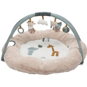 Nattou Axel en Luna Speelkleed - Speeltapijt Rond met Bogen - 90 cm - Beige