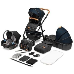 lionelo Kinderwagen Amber 3 in 1 Blue Navy