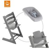 STOKKE® Tripp Trapp® Kinderstoel Set Beuken Storm Grey incl. Newborn Set™ Grijs en Baby Set V2 Storm Grey