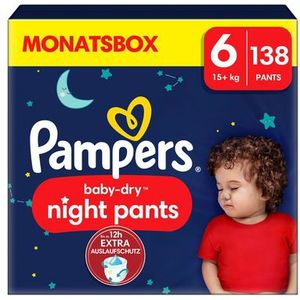 Pampers Baby-Dry Pants Night , maat 6, 15kg+, maandbox (1 x 138 luiers)