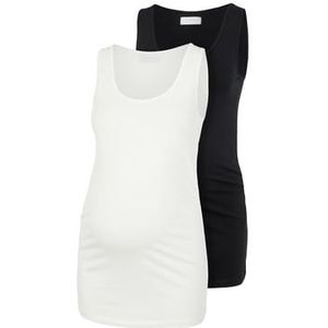 mamalicious Zwangerschap top MLLEA 2-pack black /sneeuw white