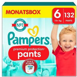 Pampers Premium Protection Pants, maat 6, 15kg+, maandbox (1x 132 luiers)