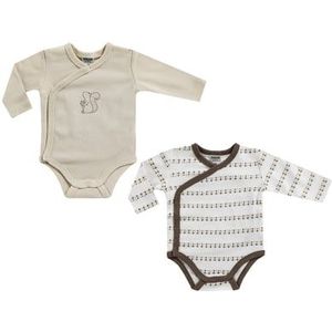 JACKY Changing romper 2-pack beige/wit