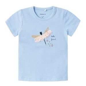 name it T-shirt Nbfhyria Chambray Blauw