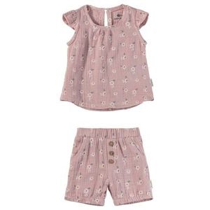 Sterntaler Set shirt met broek bloemen fluweel roze
