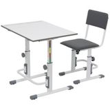 POLINI Kids Schoolset Tafel en stoel wit/grijs
