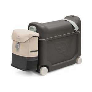 JETKIDS™ BY STOKKE® meerijdkoffer BedBox™ Creamy Cappuccino met Crew BackPack™Midnight Grey