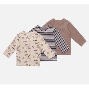 Hust & Claire T-Shirt Lange Mouw 3-Pack Albert Deer Brown Melange
